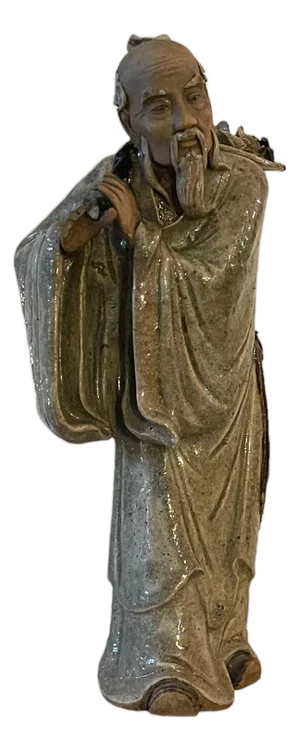 Chinese Glazed Ceramic Figure of an Old Man, 20th Century