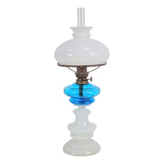 Oil Lamp in Glass and Copper from Kosmos Brenner, 1930s For Sale