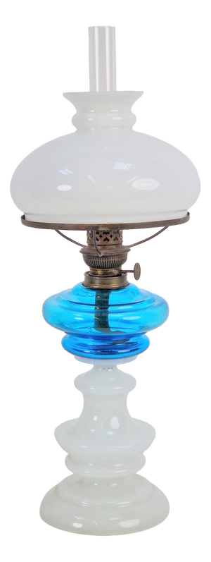 Oil Lamp in Glass and Copper from Kosmos Brenner, 1930s