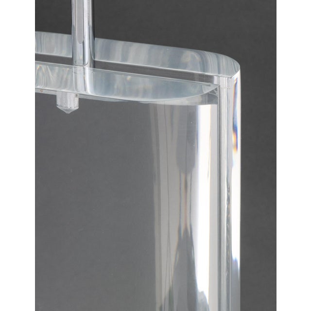 Modern Clear Acrylic and Chrome Table Lamps, Pair For Sale - Image 4 of 6