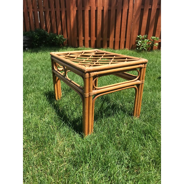 Vintage Bamboo Rattan Side Table Chairish