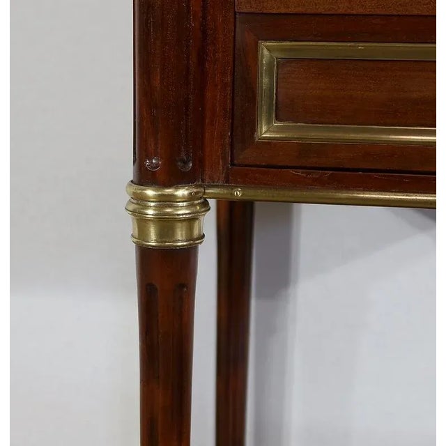 Small Middle and Marble Mahogany Side Table with Drawers in the Style of Louis XVI, 1900s For Sale - Image 10 of 18