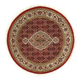 2020s Fine Hand Knotted Silk & Wool Tabriz Round Rug For Sale