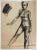 Vintage charcoal on paper female figural study by Geneva Flores Hart Fell (1906-2008) Texas, circa 1950s. Unsigned, from...
