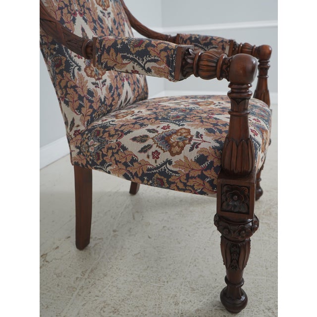 Wood Pair Large Swan Carved Mahogany Throne Chairs For Sale - Image 7 of 18