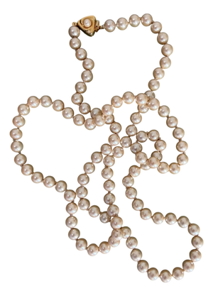 Vintage Pearl Necklace With Gold Tone Clasp