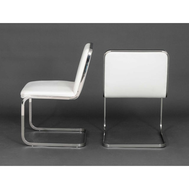 Late 20th Century Brueton Chrome Cantilevered Chairs, Pair For Sale - Image 5 of 6