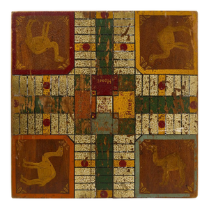 Americana Parcheesi Board With Camels, American 1900.