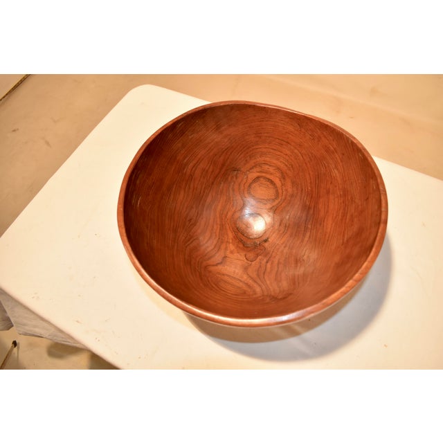 Mid-Century Hand-Turned Teak Bowl, Circa 1960 For Sale - Image 9 of 9