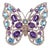 Bochic "Capri" Amethyst & Blue Topaz Butterfly Ring Set In 18K Gold & Silver For Sale