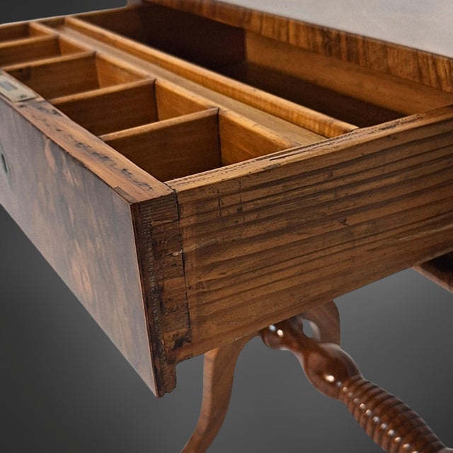 Biedermeier Side Table in Walnut Veneer, 1840 For Sale - Image 13 of 16