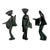 Mid-Century Modern Set of Three Japanese Modernist Cast Iron Figural Sculptures, Mid-Century For Sale - Image 3 of 9