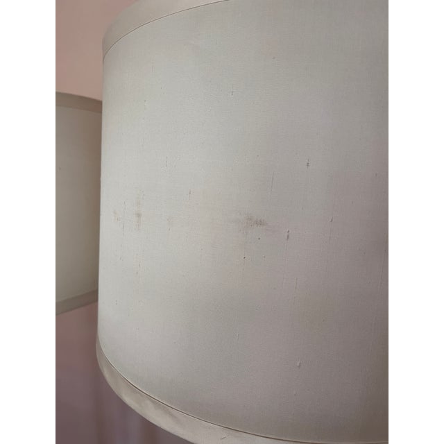 Metal Pair of Nancy Corzine Fluted Candlestick Floor Lamps in Venetian Silver For Sale - Image 7 of 10