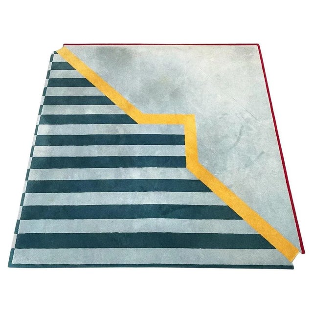 Mid-Century Italian Square Rug, 1980s For Sale - Image 14 of 14