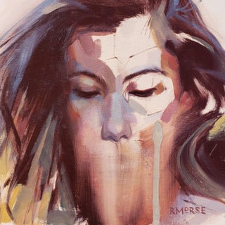 Vapor by Ryan Morse | Oil on panel Portrait of a woman with flowing hair and a serene expression. For Sale