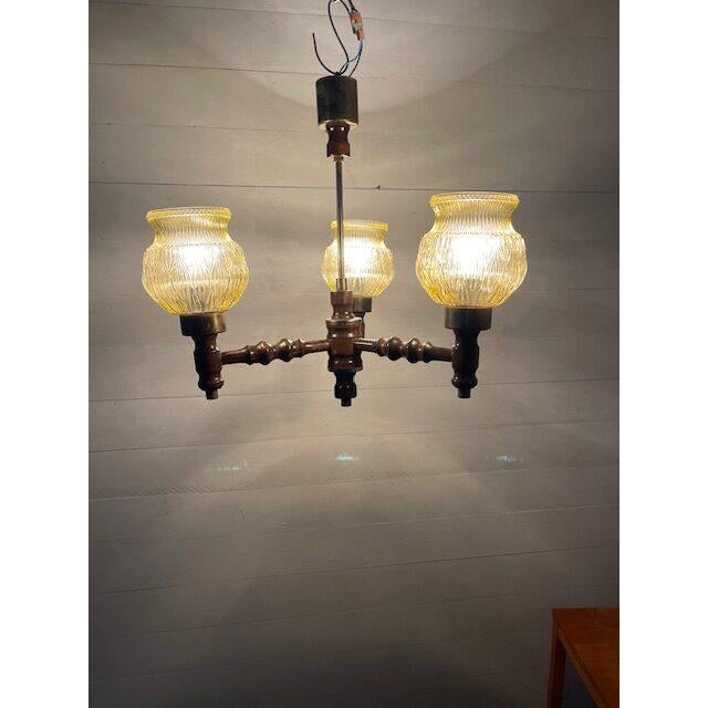 Vintage Wooden Ceiling Lamp, 1975 For Sale - Image 5 of 5