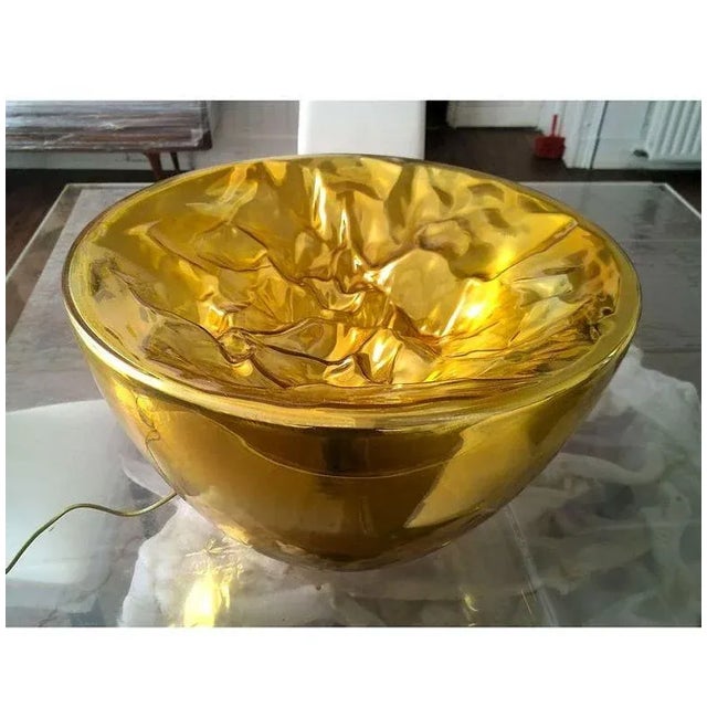 Gold 1990s Large Murano Glass Table or Floor Lamp, Italy For Sale - Image 8 of 9