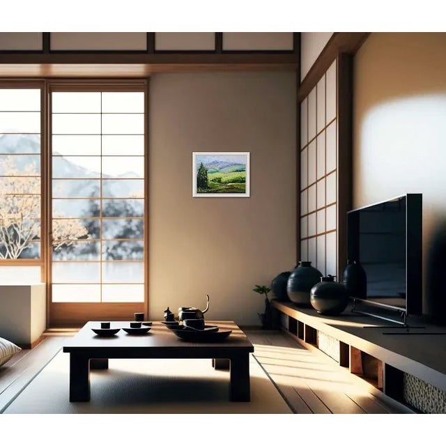 Green Contemporary Modern Landscape Oil Painting For Sale - Image 8 of 13