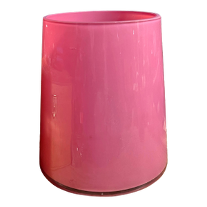 Vintage Pink Glass Vase Candle Holder