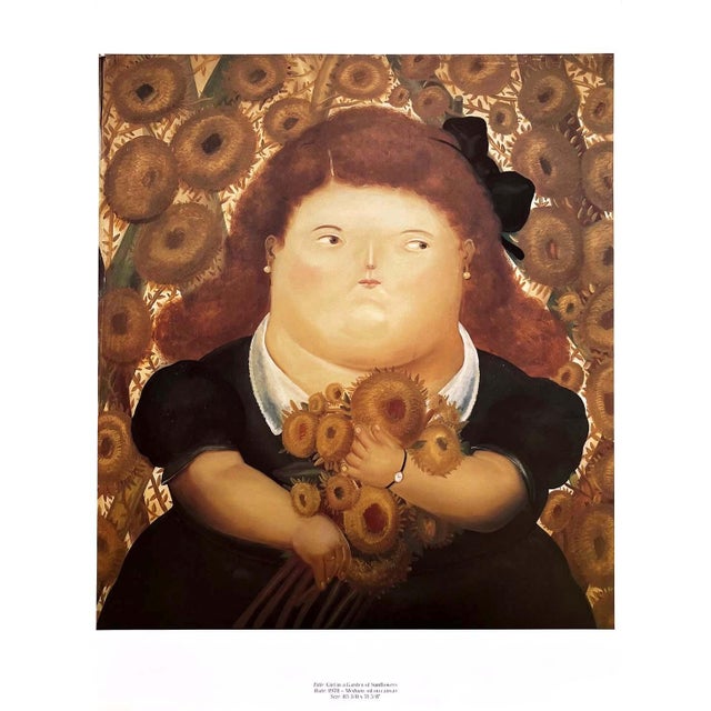 Title: Girl in a garden of sunflowers Artist: Fernando Botero Country: Colombia Medium: Offset, Quadrichromie 44 Marks:...