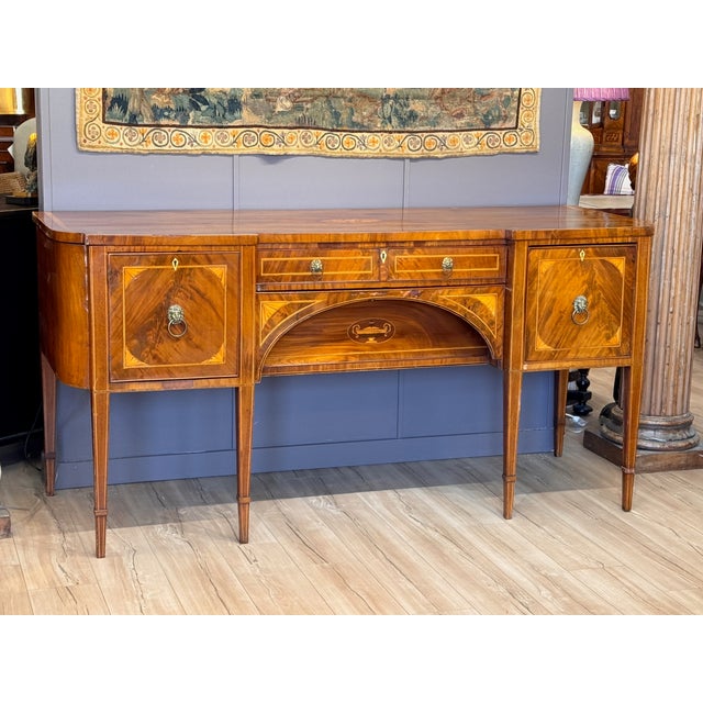 English Late 18th Century English George III Inlaid Mahogany Sideboard For Sale - Image 3 of 16