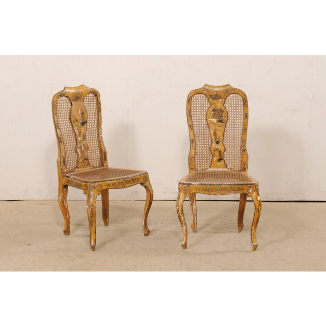 18th Century 18th Century Vintage Italian Side Chairs - a Pair For Sale - Image 5 of 13