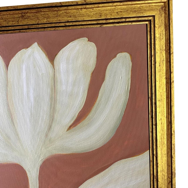 Original Framed Acrylic Botanical Painting, Organic Boho Tulip Floral Art by Tatiana Duperault For Sale - Image 4 of 5