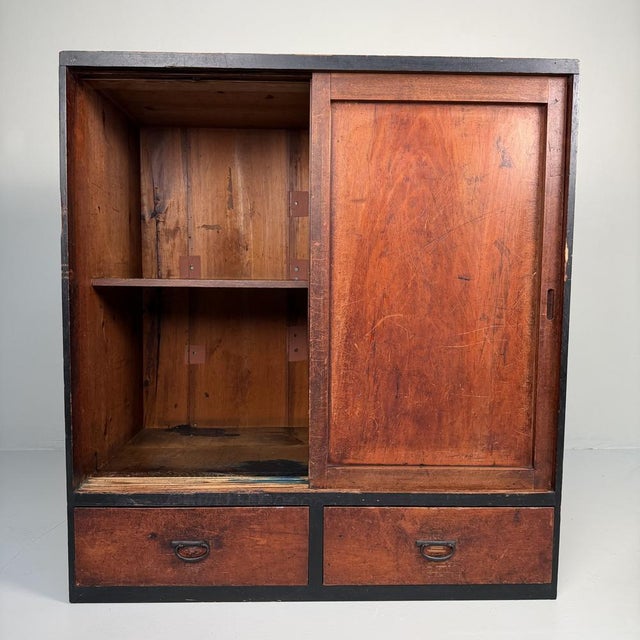 Brown Japanese Tansu Cabinet with Sliding Doors, 1890s For Sale - Image 8 of 18