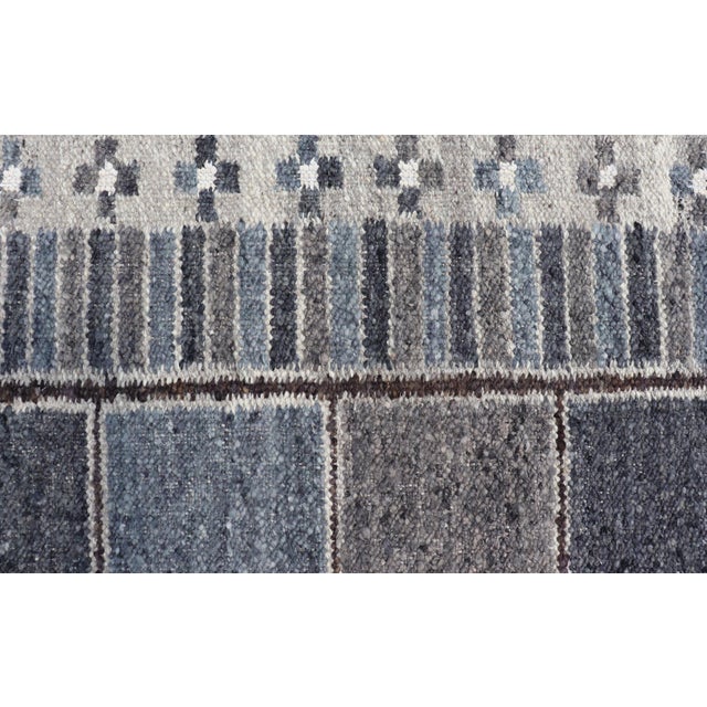 Cream Scandinavian Flatweave Rug by Keivan Woven Arts, Blue & Gray 5'3 X 6'10 For Sale - Image 8 of 13