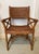 Mid 20th Century Vintage McGuire Leather Strapped, Rattan Campaign Chairs, 6 Available. For Sale - Image 5 of 9