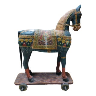 Painted Rocking Horse, 1890s For Sale