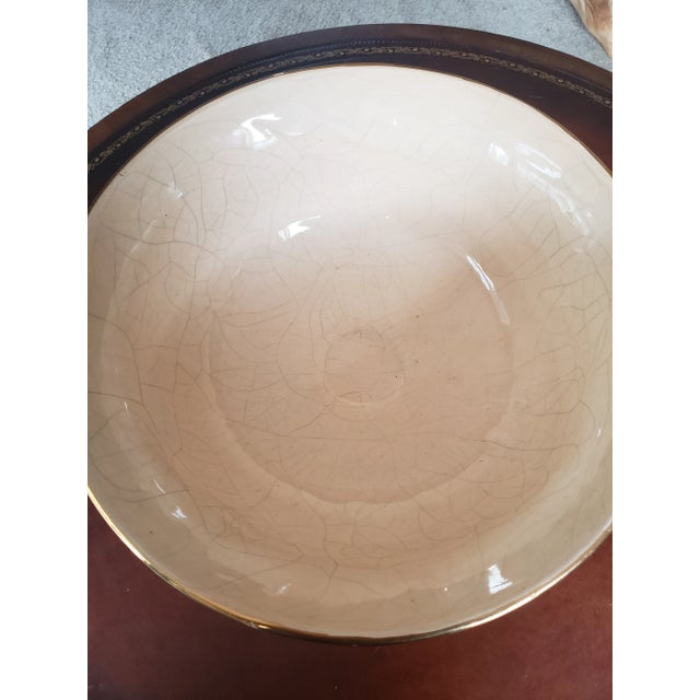 Mid 20th Century Vintage Ivory & Gold Centerpiece Bowl Jovaes Sl - Manises Spain For Sale - Image 5 of 9