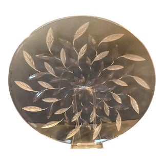 Large Art Deco Cut Crystal Platter, Stamped Stuart England, Circa 1950 For Sale