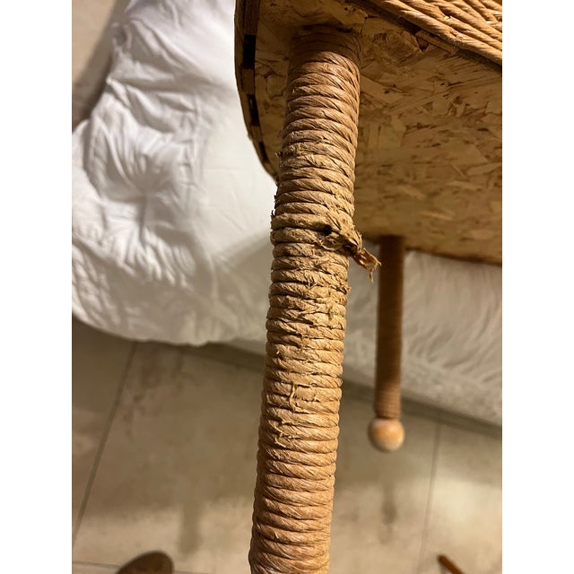 1970s Vintage Two-Tier Rattan Demilune Console Table With a Half-Moon Design For Sale In Phoenix - Image 6 of 12