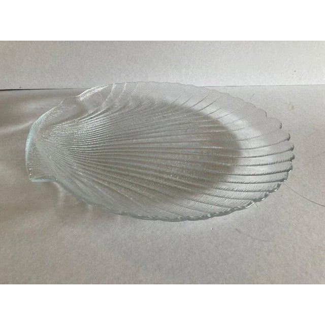 1990's Clamshell Glass Serving Plate For Sale - Image 4 of 5