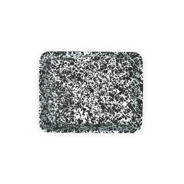 Crow Canyon Home Splatterware, Small Rectangle Tray in Black & White For Sale In San Francisco - Image 6 of 6