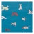 Schumacher x Happy Menocal Dogs Wallcovering in Cerulean For Sale