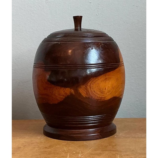 Vintage Turned Wood Lidded Jar For Sale - Image 9 of 12