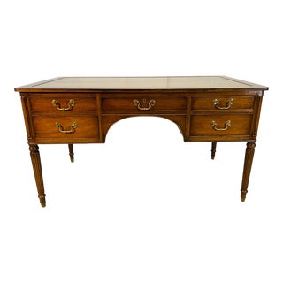 English Neoclassical Sheraton Style Mahogany Desk by Kittinger For Sale