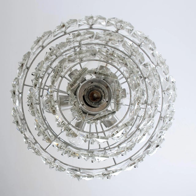 Chrome and Crystal Chandelier, 1970s For Sale - Image 16 of 18
