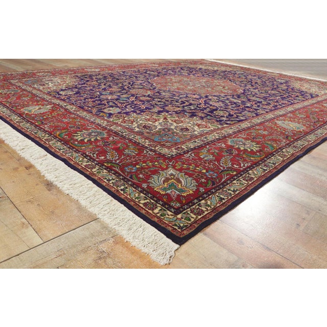 Textile Mid 20th Century Vintage Persian Tabriz Rug, 09'08 X 1211. For Sale - Image 7 of 11