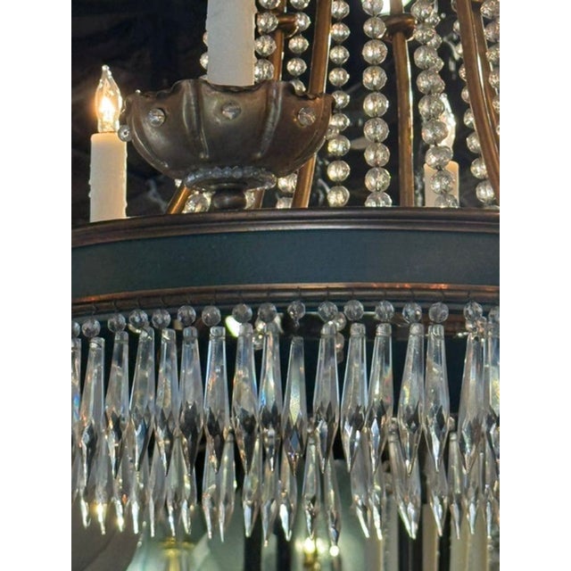 Vintage French Maison Jansen Tole and Crystal Chandeliers For Sale In Dallas - Image 6 of 7