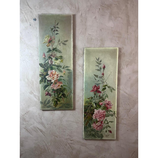 M. Nuguet, Untitled, 1920s, Oil on Canvas, Set of 2 For Sale - Image 13 of 13