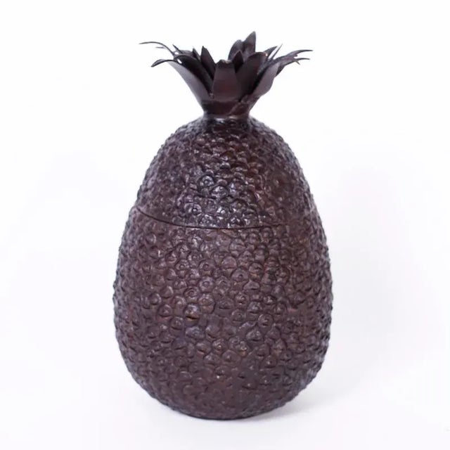1970s Mid-Century Bronze Pineapple Jar For Sale - Image 9 of 9