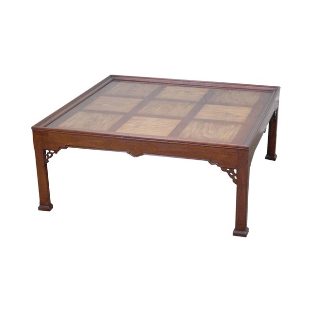 Chippendale Style Mahogany & Mixed Wood Square Coffee ...