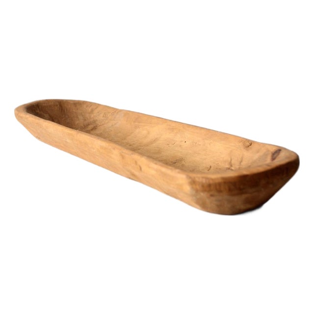 Antique Hand-Carved Wooden Dough Bowl For Sale