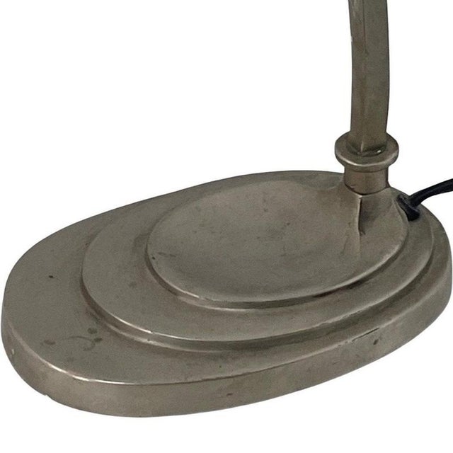 Art Deco Desk Lamp with Marbled Glass & Adjustable Shade For Sale - Image 5 of 9