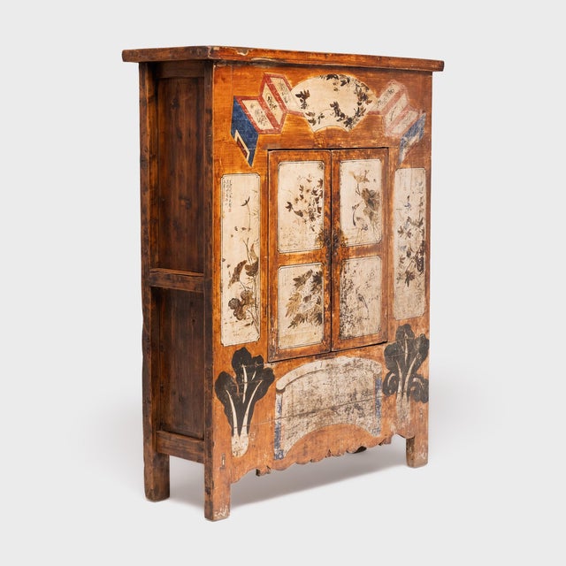 Chinese Painted Autumn Harvest Cabinet, C. 1800 For Sale - Image 9 of 9