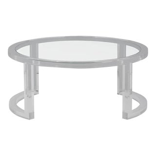 Oval Acrylic Coffee Table, Large For Sale