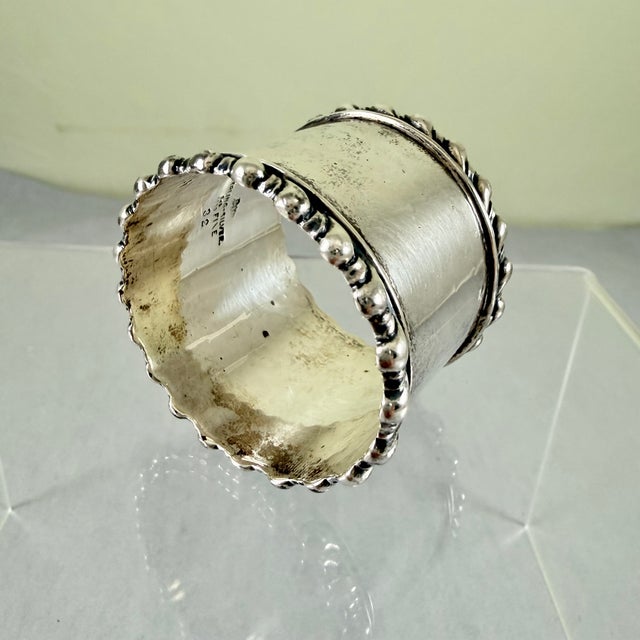 Sterling Silver Wide Napkin Ring – Scroll Banded For Sale In Philadelphia - Image 6 of 7